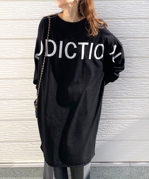 Q（キュー）の「オーバーロゴニット（ニット/セーター・レディース・ピンク/ライトグレー/ブラック・MEDIUM）」の10枚目の写真