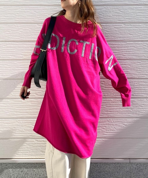 Q（キュー）の「オーバーロゴニット（ニット/セーター・レディース・ピンク/ライトグレー/ブラック・MEDIUM）」の14枚目の写真