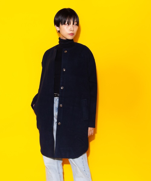 DETAILS（ディテールズ）の「DETAILS women/ノーカラーコクーンコート（ノーカラージャケット・レディース・キャメル/ブラック/ネイビー/グリーン/グレー/バーガンディー・FREE）」の5枚目の写真