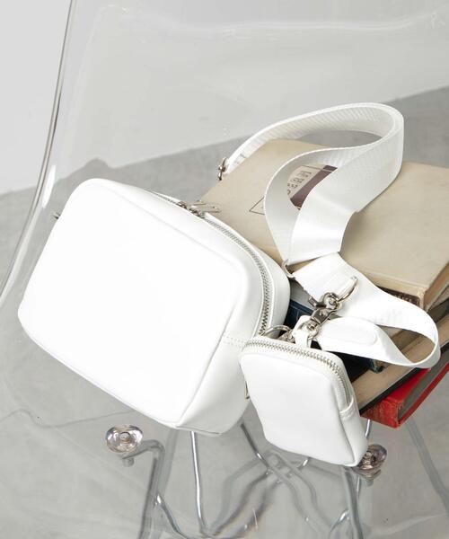 WEGO（ウィゴー）の「WEGO/ポーチ付きスクエアショルダー（ショルダーバッグ・レディース・ブラック/ホワイト/シルバー/ブラック系その他/その他2/その他1・FREE）」の7枚目の写真