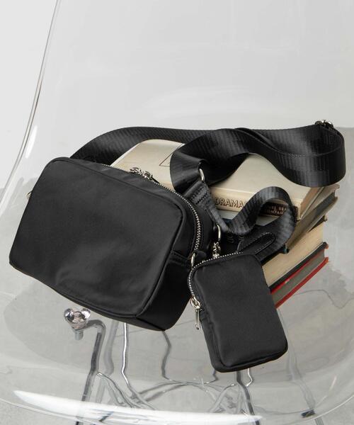 WEGO（ウィゴー）の「WEGO/ポーチ付きスクエアショルダー（ショルダーバッグ・レディース・ブラック/ホワイト/シルバー/ブラック系その他/その他2/その他1・FREE）」の9枚目の写真