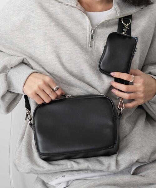 WEGO（ウィゴー）の「WEGO/ポーチ付きスクエアショルダー（ショルダーバッグ・レディース・ブラック/ホワイト/シルバー/ブラック系その他/その他2/その他1・FREE）」の12枚目の写真