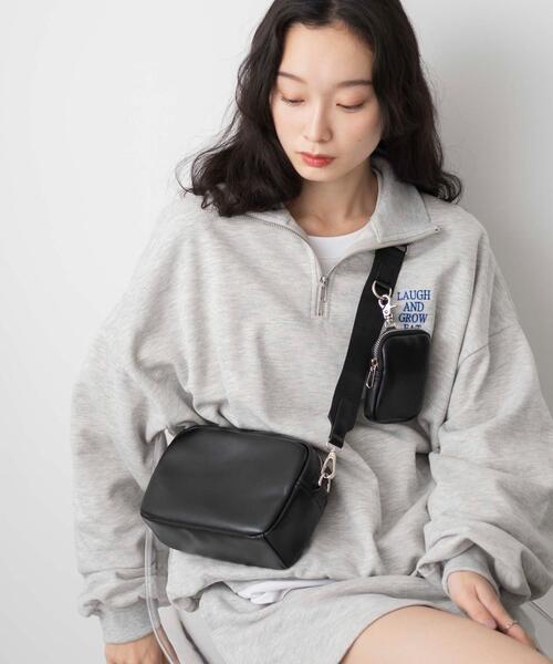 WEGO（ウィゴー）の「WEGO/ポーチ付きスクエアショルダー（ショルダーバッグ・レディース・ブラック/ホワイト/シルバー/ブラック系その他/その他2/その他1・FREE）」の13枚目の写真