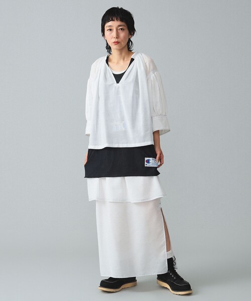 「BEAMS BOY」 「maturely」7分袖ブラウス ONE SIZE ホワイト レディース BEAMS BOY（ビームス ボーイ）maturely / オーガニック コットン