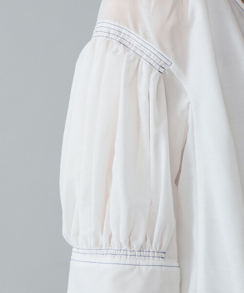 「BEAMS BOY」 「maturely」7分袖ブラウス ONE SIZE ホワイト レディース BEAMS BOY（ビームスボーイ）の「maturely / Lawn Gather Stitch