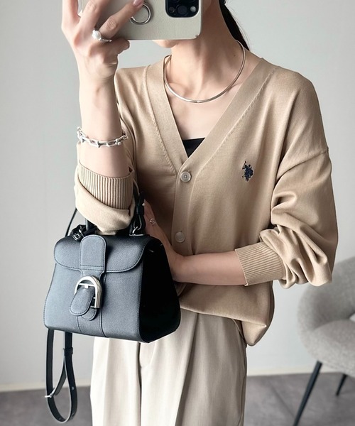 M*u様 carorie HEAVY PONTE POLO Ⅱ GREY L Wool Mixed L/S Knit Polo -gray-