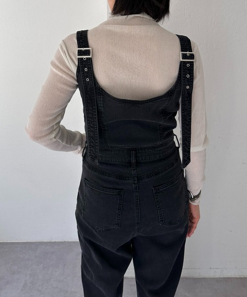 COLLAGE GALLARDAGALANTE（コラージュガリャルダガランテ）の「【OT】デニムイージーオーバーオール/Q.anos（サロペット/オーバーオール・レディース・ホワイト/ブラック・FREE）」の19枚目の写真
