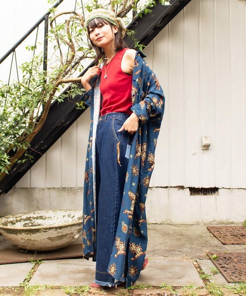 チャイハネ(チャイハネ)の「【チャイハネ】トーティブデニムワイドパンツ(デニムパンツ・レディース・ライトブルー/ダークブルー・FREE)」の13枚目の写真