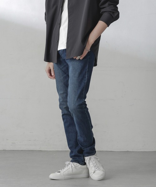 NANO universe（ナノユニバース）の「ライクラスキニーデニム（デニムパンツ・メンズ・ダークネイビー/ブルー・S/M/L/XL）」の3枚目の写真