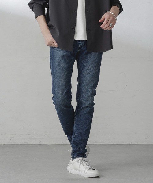 NANO universe（ナノユニバース）の「ライクラスキニーデニム（デニムパンツ・メンズ・ダークネイビー/ブルー・S/M/L/XL）」の4枚目の写真