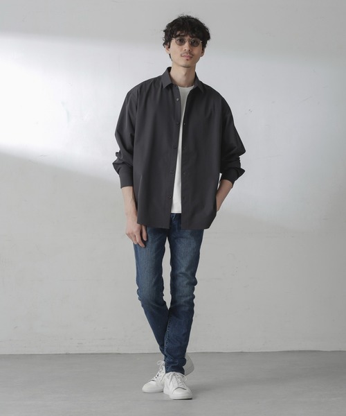 NANO universe（ナノユニバース）の「ライクラスキニーデニム（デニムパンツ・メンズ・ダークネイビー/ブルー・S/M/L/XL）」の5枚目の写真