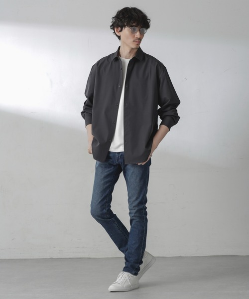 NANO universe（ナノユニバース）の「ライクラスキニーデニム（デニムパンツ・メンズ・ダークネイビー/ブルー・S/M/L/XL）」の7枚目の写真