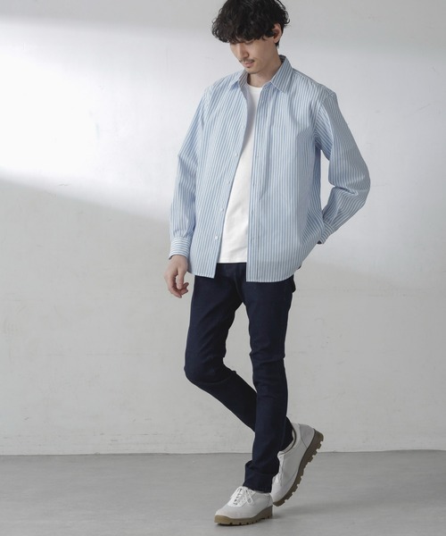 NANO universe（ナノユニバース）の「ライクラスキニーデニム（デニムパンツ・メンズ・ダークネイビー/ブルー・S/M/L/XL）」の17枚目の写真