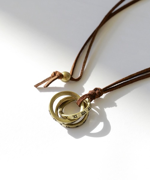 minsobi（ミンソビ）の「3連リングネックレス（ネックレス・メンズ・シルバー/ゴールド・FREE）」の3枚目の写真