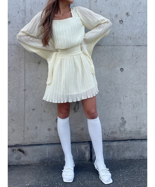 DURAS(デュラス)の「Pleated mini dress(ワンピース・レディース・ブラック/イエロー/ピンク・FREE)」の8枚目の写真