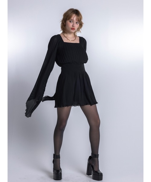 DURAS(デュラス)の「Pleated mini dress(ワンピース・レディース・ブラック/イエロー/ピンク・FREE)」の11枚目の写真