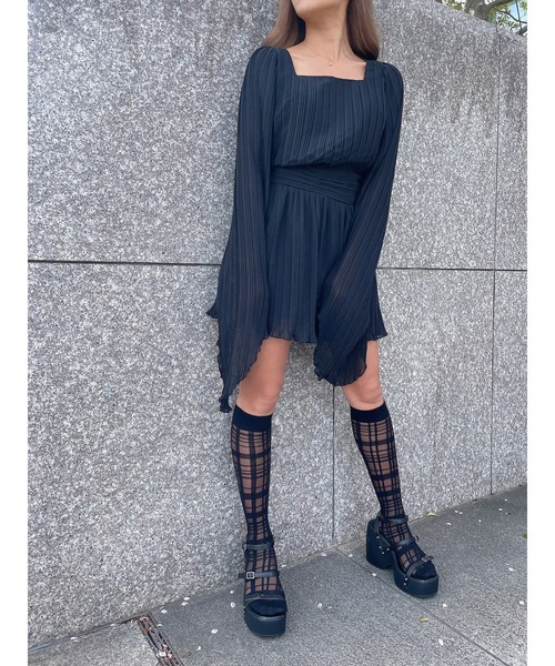 DURAS(デュラス)の「Pleated mini dress(ワンピース・レディース・ブラック/イエロー/ピンク・FREE)」の22枚目の写真