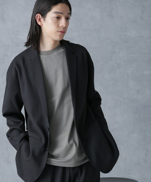 NANO universe（ナノユニバース）の「ストレッチツイルワイドジャケット(セットアップ可)（テーラードジャケット・メンズ・チャコール/ブルーグレー/ブラック・S/L/M）」の5枚目の写真
