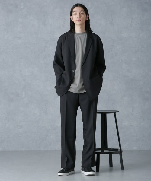 NANO universe（ナノユニバース）の「ストレッチツイルワイドジャケット(セットアップ可)（テーラードジャケット・メンズ・チャコール/ブルーグレー/ブラック・S/L/M）」の8枚目の写真