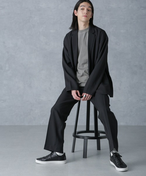 NANO universe（ナノユニバース）の「ストレッチツイルワイドジャケット(セットアップ可)（テーラードジャケット・メンズ・チャコール/ブルーグレー/ブラック・S/L/M）」の11枚目の写真