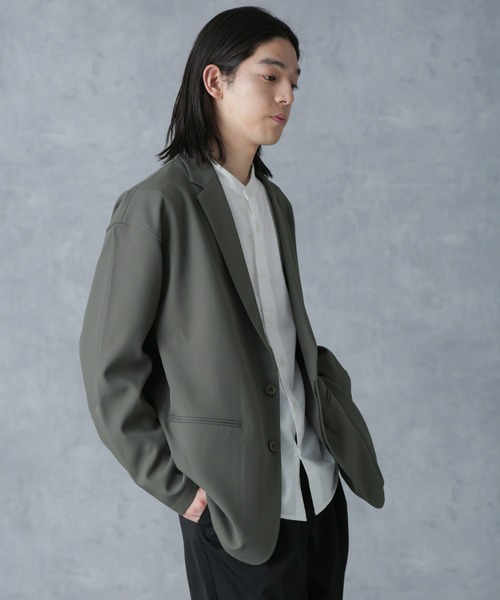NANO universe（ナノユニバース）の「ストレッチツイルワイドジャケット(セットアップ可)（テーラードジャケット・メンズ・チャコール/ブルーグレー/ブラック・S/L/M）」の13枚目の写真