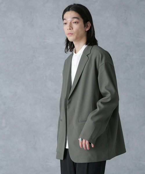 NANO universe（ナノユニバース）の「ストレッチツイルワイドジャケット(セットアップ可)（テーラードジャケット・メンズ・チャコール/ブルーグレー/ブラック・S/L/M）」の15枚目の写真