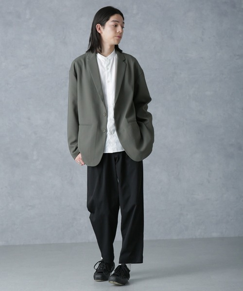 NANO universe（ナノユニバース）の「ストレッチツイルワイドジャケット(セットアップ可)（テーラードジャケット・メンズ・チャコール/ブルーグレー/ブラック・S/L/M）」の19枚目の写真