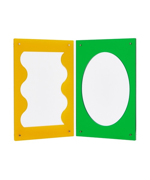 カラフルアクリルフレーム 2面 イエロー×グリーン（フォトフレーム