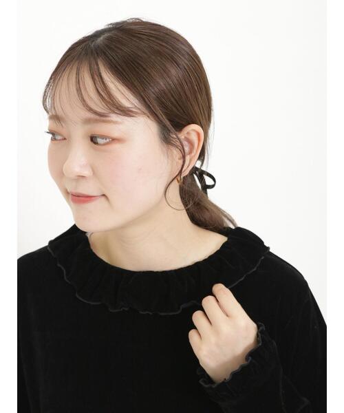 Samansa Mos2（サマンサ モスモス）の「ベロアチュールフリル襟カットソー（Tシャツ/カットソー・レディース・ベージュ/オフホワイト/ブラック・F）」の3枚目の写真