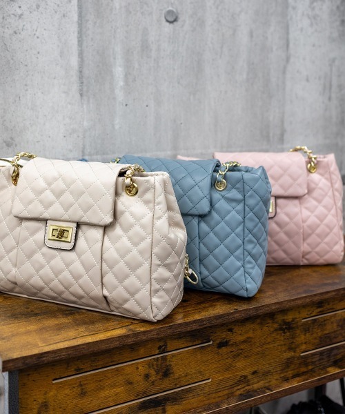 Miniministore(ミニミニストア)の「キルティング トートバッグ レディース鞄(トートバッグ・レディース・ベージュ/イエロー/ピンク/ブラック/アイボリー/ブルー・FREE)」の13枚目の写真