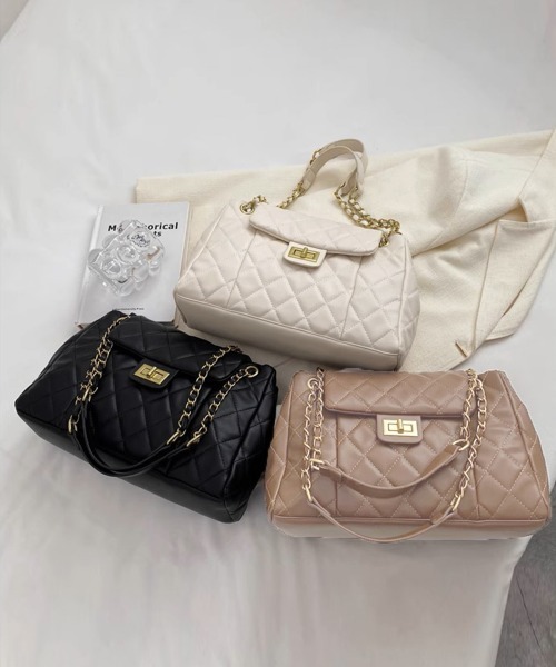 Miniministore(ミニミニストア)の「キルティング トートバッグ レディース鞄(トートバッグ・レディース・ベージュ/イエロー/ピンク/ブラック/アイボリー/ブルー・FREE)」の12枚目の写真