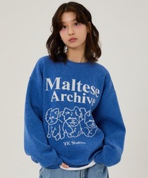 A'GEM/9 × .kom 『WaiKei/ワイケイ』 Maltese archive line graphics knit/マルチーズグラフィックニット