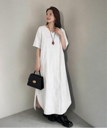 BLANC FICELLE（ブランフィセル）の「裾ラウンド　クルーネック　ロングワンピース（ワンピース）」