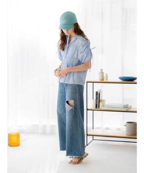 Ungrid（アングリッド）の「ウエストカットクラッシュストレートデニム（デニムパンツ・レディース・ブルー・25inch/26inch/24inch）」の15枚目の写真