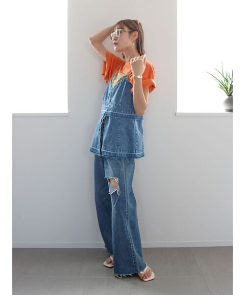 Ungrid（アングリッド）の「ウエストカットクラッシュストレートデニム（デニムパンツ・レディース・ブルー・25inch/26inch/24inch）」の21枚目の写真