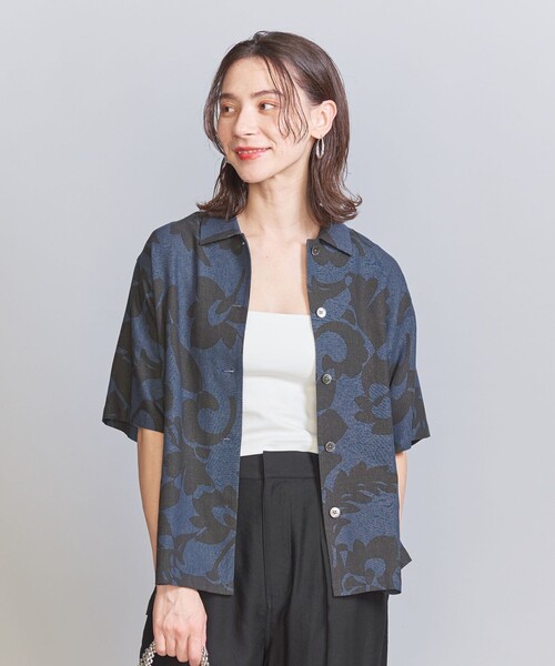 BEAUTY&YOUTH UNITED ARROWS(ビューティーアンドユースユナイテッドアローズ)の「ボタニカルプリント ショートスリーブシャツ(シャツ/ブラウス・レディース・ネイビー/ナチュラル・FREE)」の7枚目の写真