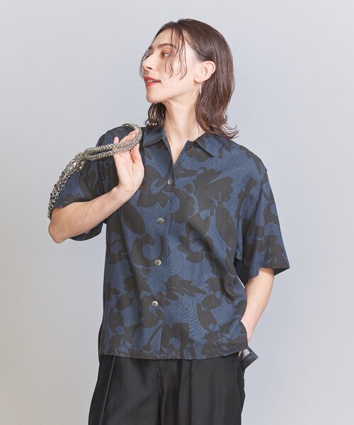 【中古】 BEAUTY&YOUTH UNITED ARROWS ビューティーアンドユース サテンボタニカルプリントシャツ マルチカラー  111402556 BEAUTY&YOUTH UNITED ARROWS（ビューティーアンドユース