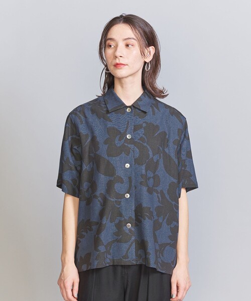 極美品✨ビューティアンドユース　ボタニカルプリント　ショートスリーブシャツ近年品 BEAUTY&YOUTH UNITED ARROWS（ビューティーアンドユース