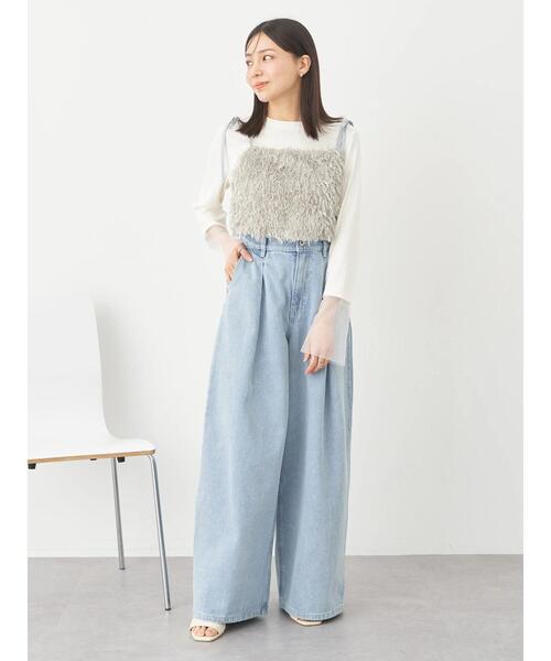 earth music&ecology（アースミュージックアンドエコロジー）の「肩リボンフェザービスチェ（ベスト・レディース・アイボリー/ライトグレー/ブルー・FREE）」の14枚目の写真