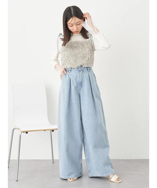 earth music&ecology（アースミュージックアンドエコロジー）の「肩リボンフェザービスチェ（ベスト・レディース・アイボリー/ライトグレー/ブルー・FREE）」の15枚目の写真