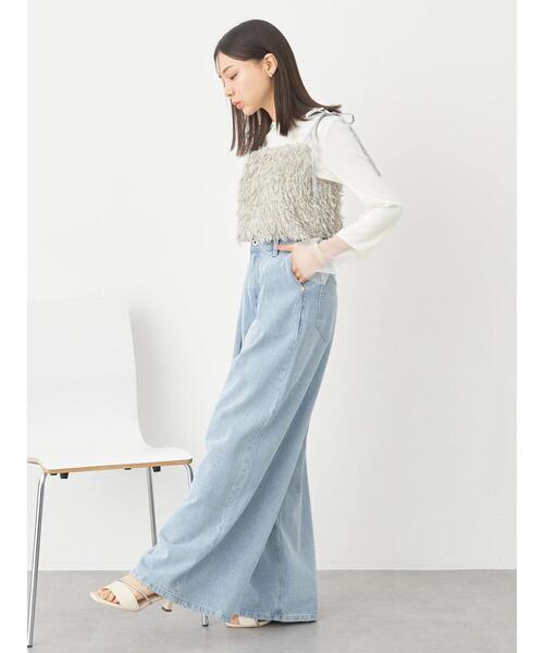 earth music&ecology（アースミュージックアンドエコロジー）の「肩リボンフェザービスチェ（ベスト・レディース・アイボリー/ライトグレー/ブルー・FREE）」の16枚目の写真