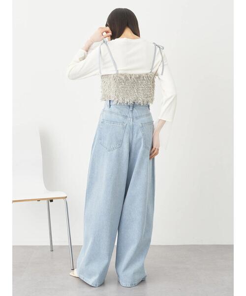 earth music&ecology（アースミュージックアンドエコロジー）の「肩リボンフェザービスチェ（ベスト・レディース・アイボリー/ライトグレー/ブルー・FREE）」の17枚目の写真