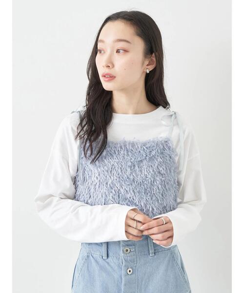 earth music&ecology（アースミュージックアンドエコロジー）の「肩リボンフェザービスチェ（ベスト・レディース・アイボリー/ライトグレー/ブルー・FREE）」の18枚目の写真