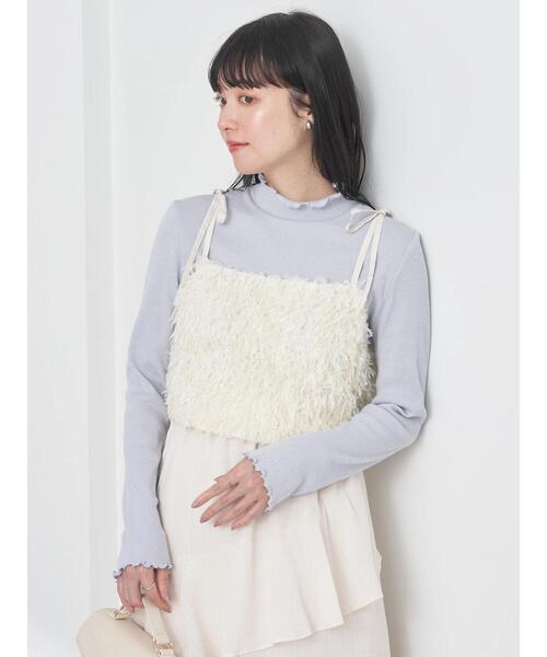 earth music&ecology（アースミュージックアンドエコロジー）の「肩リボンフェザービスチェ（ベスト・レディース・アイボリー/ライトグレー/ブルー・FREE）」の10枚目の写真