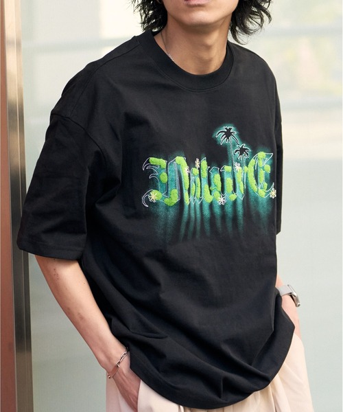 Good Riddance(グッドリダンス)の「<Good Riddanceコラボ>サガラ刺繍 モフモフ ネイチャープリント 半袖Tシャツ(Tシャツ/カットソー・メンズ・グレー/ブラック・FREE)」の2枚目の写真