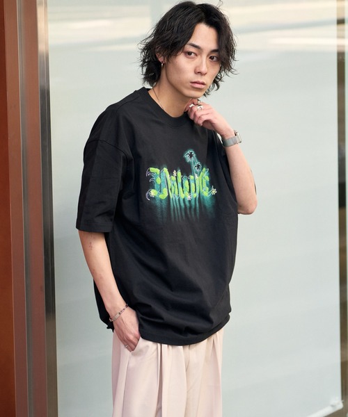 Good Riddance(グッドリダンス)の「<Good Riddanceコラボ>サガラ刺繍 モフモフ ネイチャープリント 半袖Tシャツ(Tシャツ/カットソー・メンズ・グレー/ブラック・FREE)」の4枚目の写真