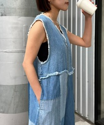 etsinta／エシンタ】デニムパッチワークオールインワンを使った人気 