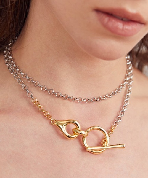 styiro（スタイロ）の「ニッケルフリー 2wayゴールド×シルバーメタルマンテルネックレス（ネックレス・レディース・ゴールド系その他・FREE）」の4枚目の写真