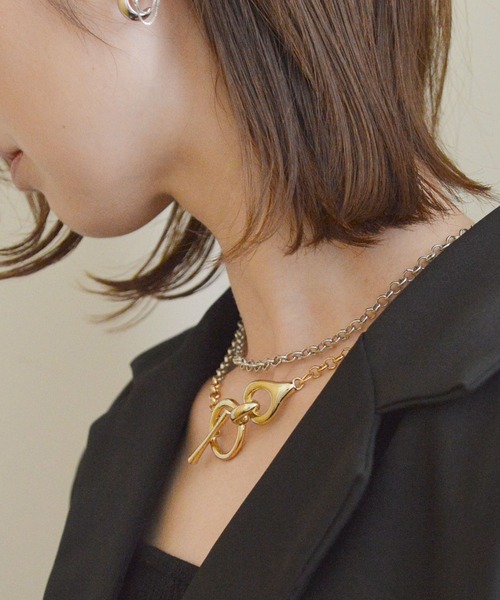 styiro（スタイロ）の「ニッケルフリー 2wayゴールド×シルバーメタルマンテルネックレス（ネックレス・レディース・ゴールド系その他・FREE）」の7枚目の写真