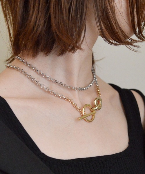 styiro（スタイロ）の「ニッケルフリー 2wayゴールド×シルバーメタルマンテルネックレス（ネックレス・レディース・ゴールド系その他・FREE）」の11枚目の写真